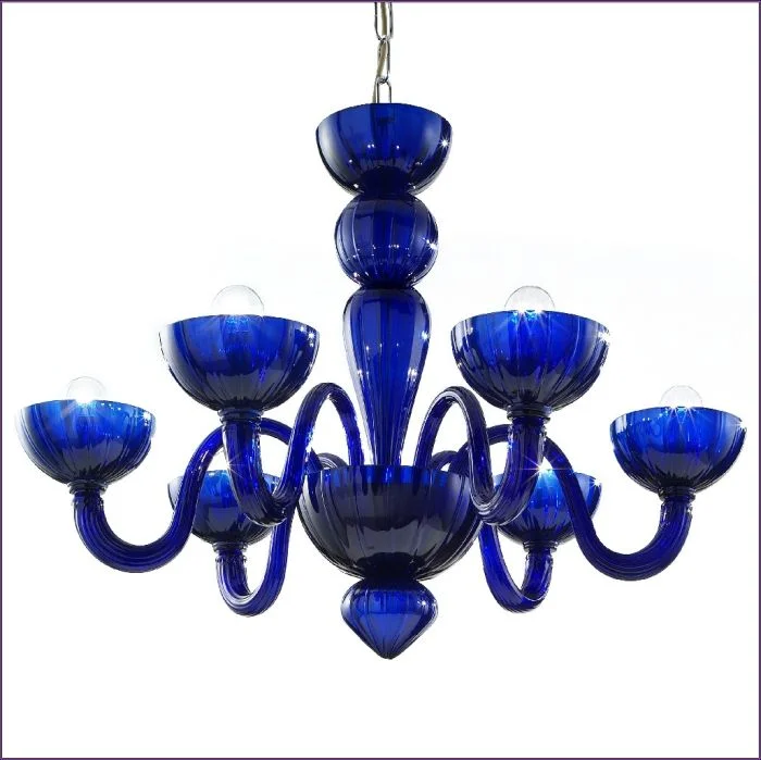 Chandeliers with Metal Frames in Gold FinishContemporary Small Venetian Glass Chandelier In A Range Of Custom Colours