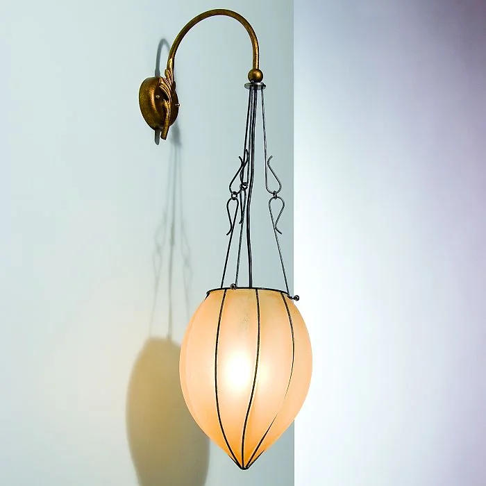 Chandeliers with Frosted Glass for a Softer Light DiffusionMurano Wall Light With Amber Scavo Glass Diffuser Chandeliers with Frosted Glass for a Softer Light DiffusionMurano Wall Light With Amber Scavo Glass Diffuser