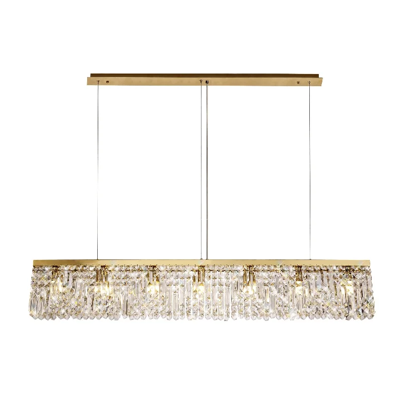 Traditional Brass Chandeliers for Classic InteriorsNelson Lighting NL78199 Zian 138x9cm Rectangular Pendant Chandelier 7 Light Gold/Crystal Traditional Brass Chandeliers for Classic InteriorsNelson Lighting NL78199 Zian 138x9cm Rectangular Pendant Chandelier 7 Light Gold/Crystal