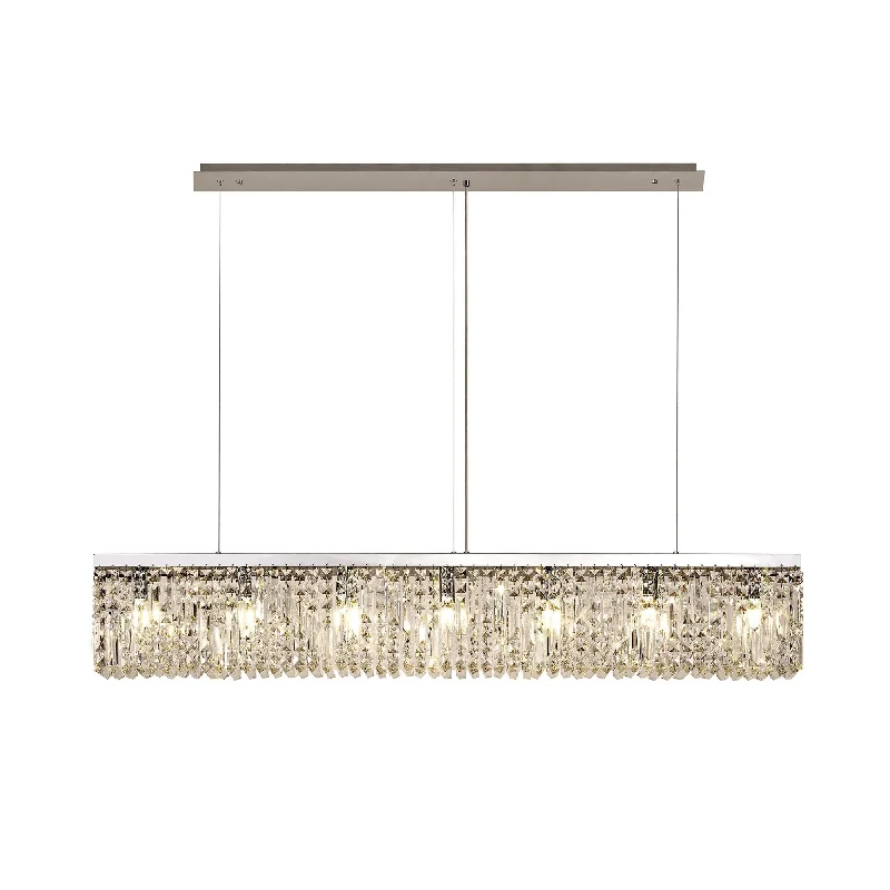 French Country Chandeliers with a Romantic AuraNelson Lighting NL78109 Zian 138x9cm Rectangular Pendant Chandelier 7 Light Polished Chrome/Crystal French Country Chandeliers with a Romantic AuraNelson Lighting NL78109 Zian 138x9cm Rectangular Pendant Chandelier 7 Light Polished Chrome/Crystal