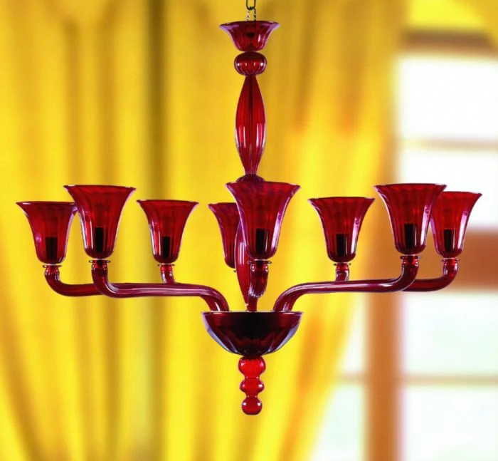 Mini Chandeliers for Adding Charm to Small SpacesRed Art Deco Style Glass Chandelier Mini Chandeliers for Adding Charm to Small SpacesRed Art Deco Style Glass Chandelier