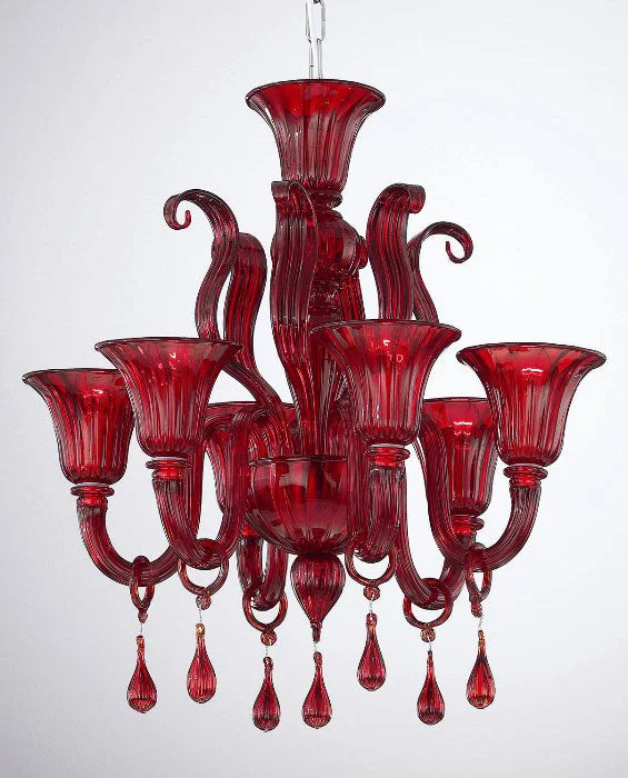 Rustic Wood Chandeliers for Country - Style HousesRed Murano Glass Chandelier