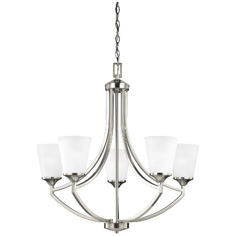 Chandeliers with Metal Frames in Gold FinishSea Gull Lighting Hanford Transitional Five Light Chandelier Chandeliers with Metal Frames in Gold FinishSea Gull Lighting Hanford Transitional Five Light Chandelier