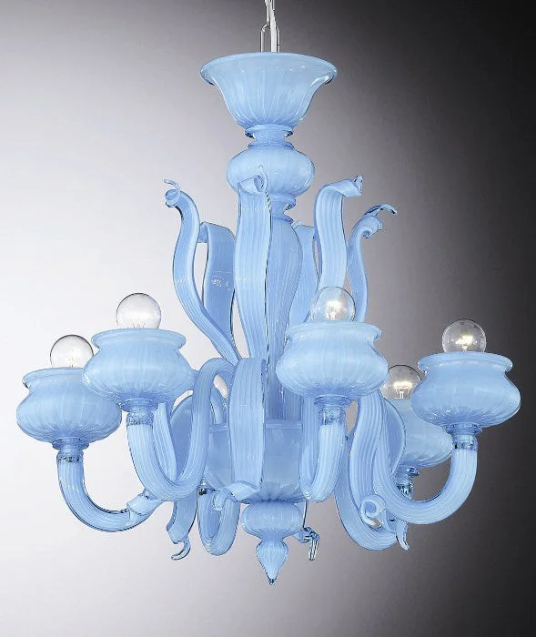 Large Chandeliers for Grand Halls and FoyersSky Blue And White "Incamiciato" Chandelier Large Chandeliers for Grand Halls and FoyersSky Blue And White "Incamiciato" Chandelier