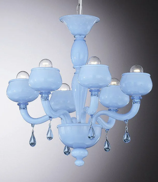 Chandeliers with Venetian Glass for a Luxurious LookSky Blue "Incamiciato" Chandelier Chandeliers with Venetian Glass for a Luxurious LookSky Blue "Incamiciato" Chandelier