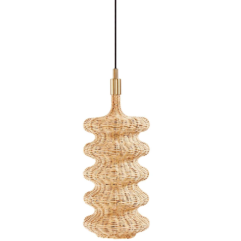 Chandeliers with Metal Frames in Silver FinishWicker Wave Small Pendant