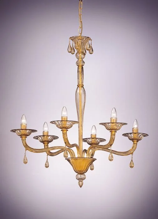Rustic Wood Chandeliers for Country - Style Houses"Smoked" Glass Murano Chandelier