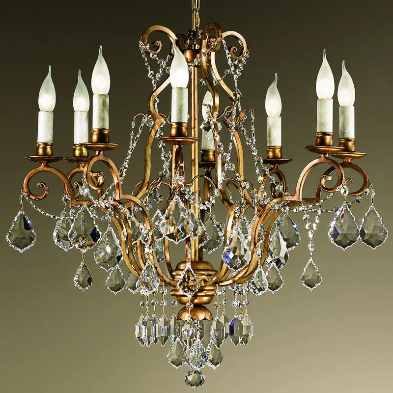 Ceiling - Mounted Chandeliers for Standard CeilingsStrung Crystal Golden Chandelier Ceiling - Mounted Chandeliers for Standard CeilingsStrung Crystal Golden Chandelier