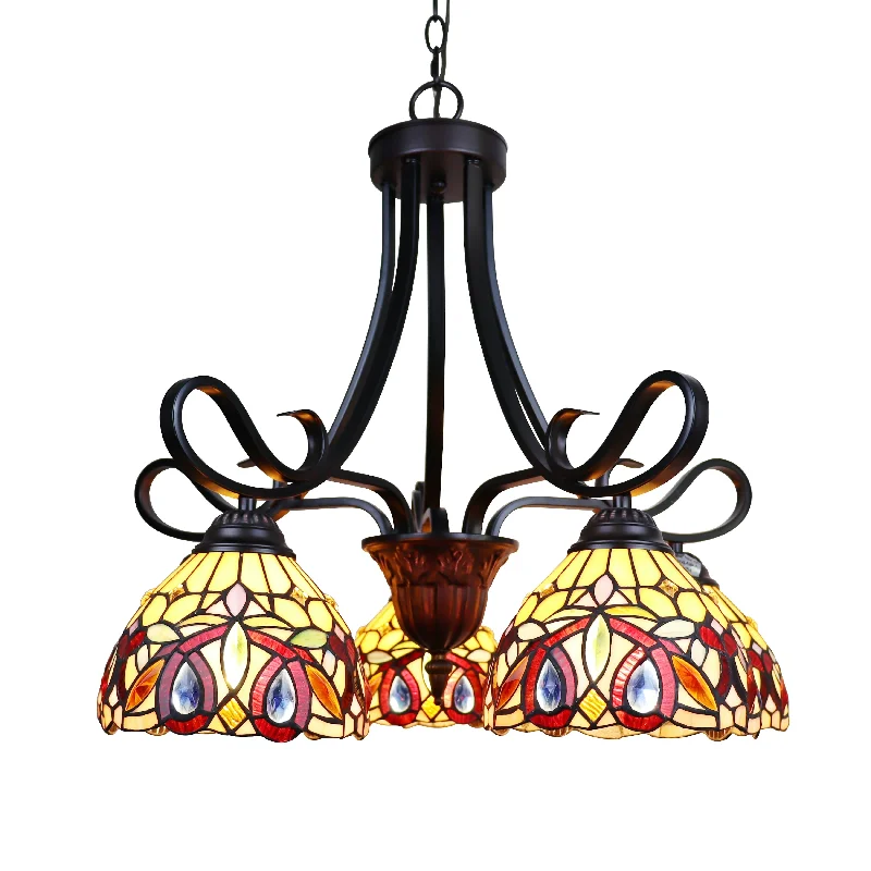 Chandeliers with Metal Frames in Copper FinishTiffany-Style Victorian Design 5-light Dark Bronze Chandelier Chandeliers with Metal Frames in Copper FinishTiffany-Style Victorian Design 5-light Dark Bronze Chandelier