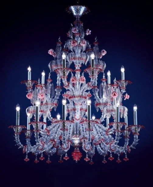 Ceiling - Mounted Chandeliers for Standard CeilingsTransparent And Red Glass Rezzonico Chandelier Ceiling - Mounted Chandeliers for Standard CeilingsTransparent And Red Glass Rezzonico Chandelier