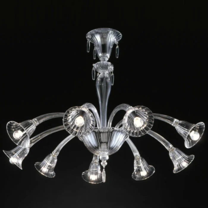 Small Chandeliers for Compact RoomsVenini Modern Murano Glass & Chrome Chandelier