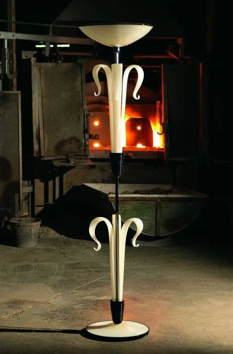 Chandeliers with Dimmable Lights for Ambiance ControlWhite, Gold And Black Murano Glass Art Deco Floor Light Chandeliers with Dimmable Lights for Ambiance ControlWhite, Gold And Black Murano Glass Art Deco Floor Light