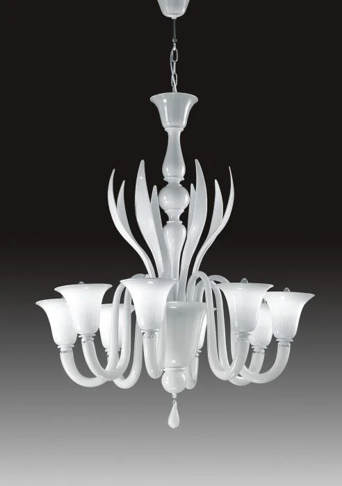 Small Chandeliers for Compact RoomsWhite Venetian 8 Arm Chandelier