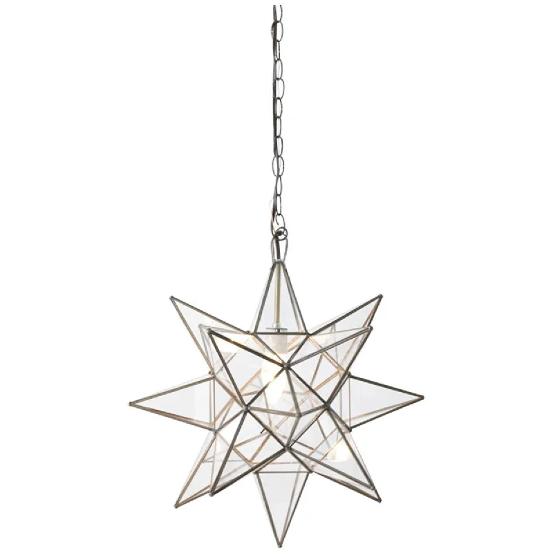 Chandeliers with Metal Frames in Silver FinishWorlds Away Clear Star Chandelier ACS110
