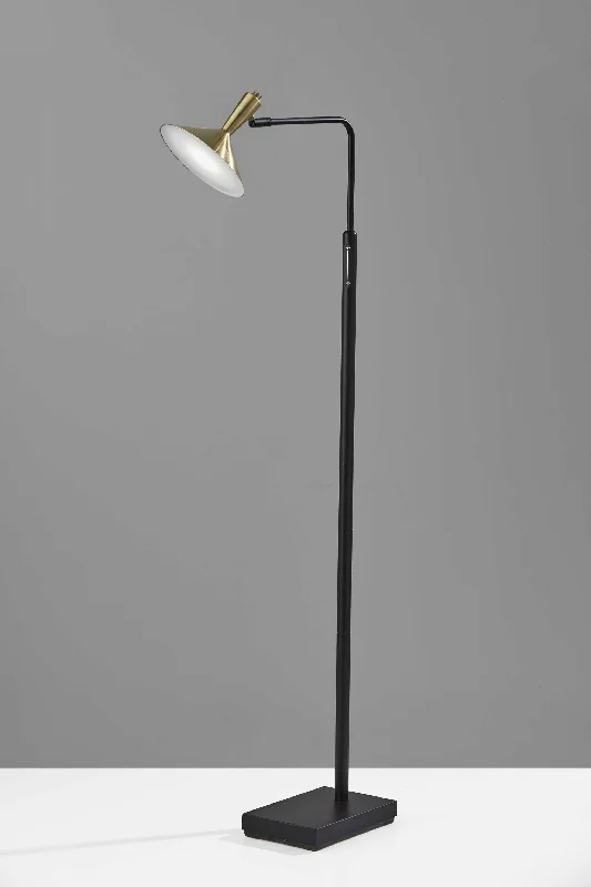 Dimmable Floor Lamp for Adjustable Lighting AmbianceAdjustable Brass Spotlight LED Floor Lamp in Black Metal By Homeroots Dimmable Floor Lamp for Adjustable Lighting AmbianceAdjustable Brass Spotlight LED Floor Lamp in Black Metal By Homeroots