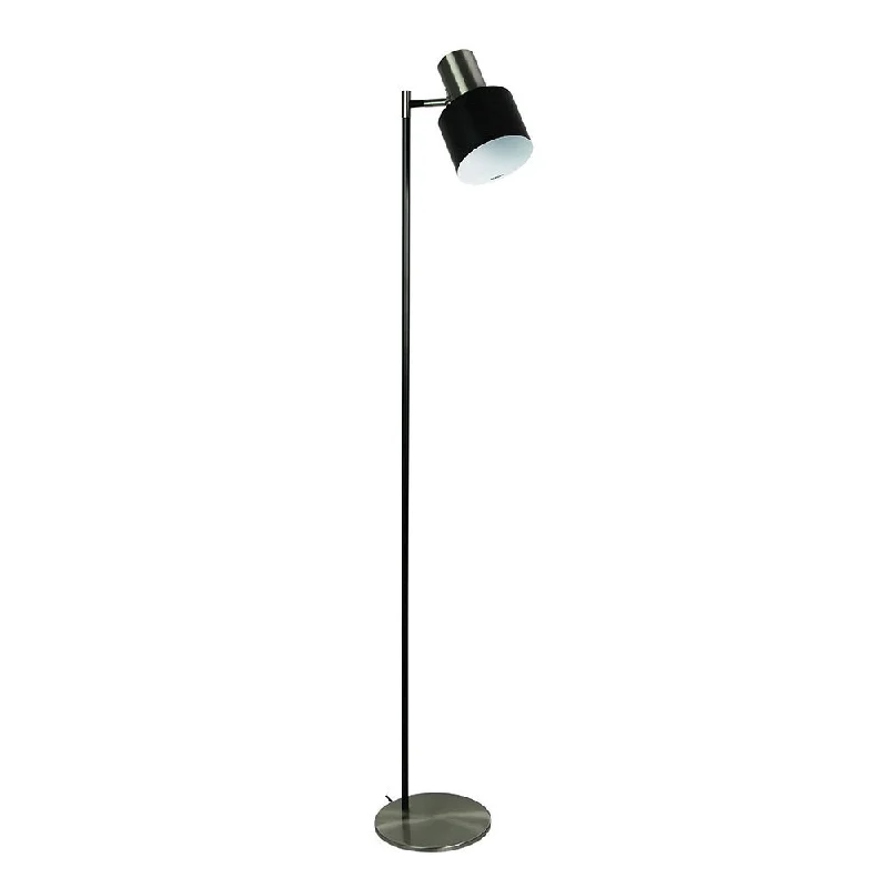 Dimmable Floor Lamp for Adjustable Lighting AmbianceAri 1 Light Floor Lamp Black With Brushed Chrome Head Dimmable Floor Lamp for Adjustable Lighting AmbianceAri 1 Light Floor Lamp Black With Brushed Chrome Head