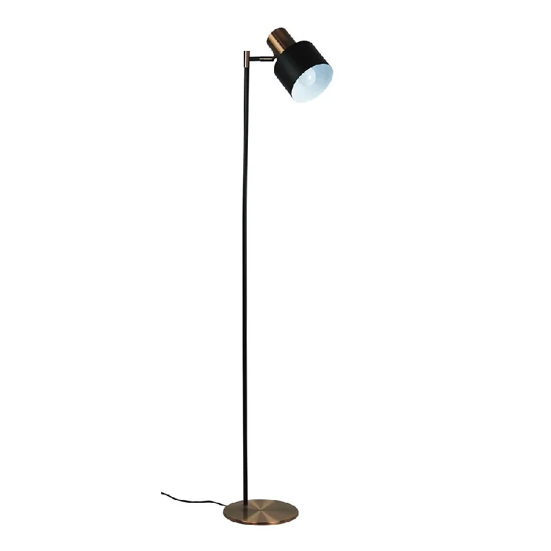 Wood Floor Lamp with Natural Grain for a Warm and Organic FeelAri 1 Light Floor Lamp Black With Copper Head Wood Floor Lamp with Natural Grain for a Warm and Organic FeelAri 1 Light Floor Lamp Black With Copper Head