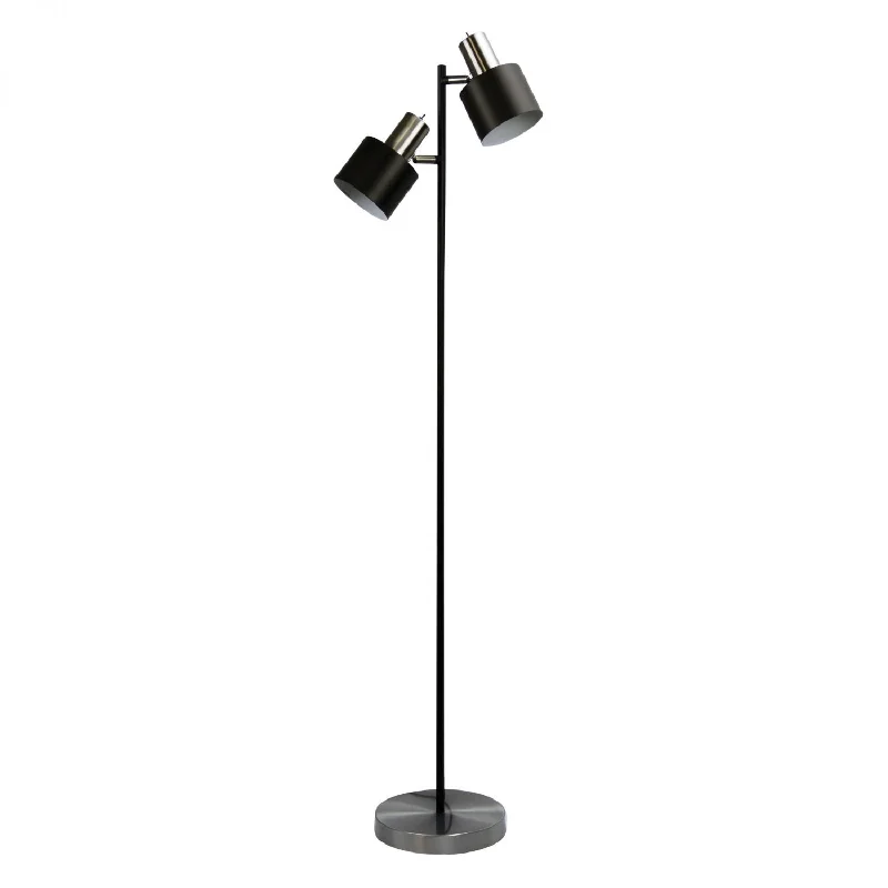 Adjustable Height Floor Lamp for Versatile Lighting NeedsAri 2 Light Floor Lamp Black With Brushed Chrome Head Adjustable Height Floor Lamp for Versatile Lighting NeedsAri 2 Light Floor Lamp Black With Brushed Chrome Head