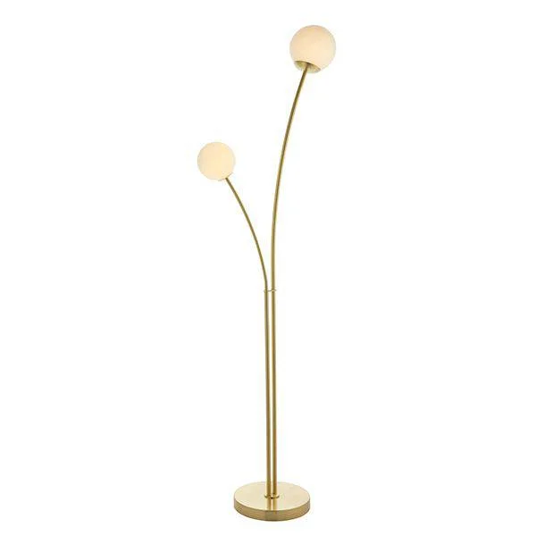 Modern Minimalist Floor Lamp for Contemporary Living RoomsBloom 2-Light Floor Lamp Satin Brass Modern Minimalist Floor Lamp for Contemporary Living RoomsBloom 2-Light Floor Lamp Satin Brass