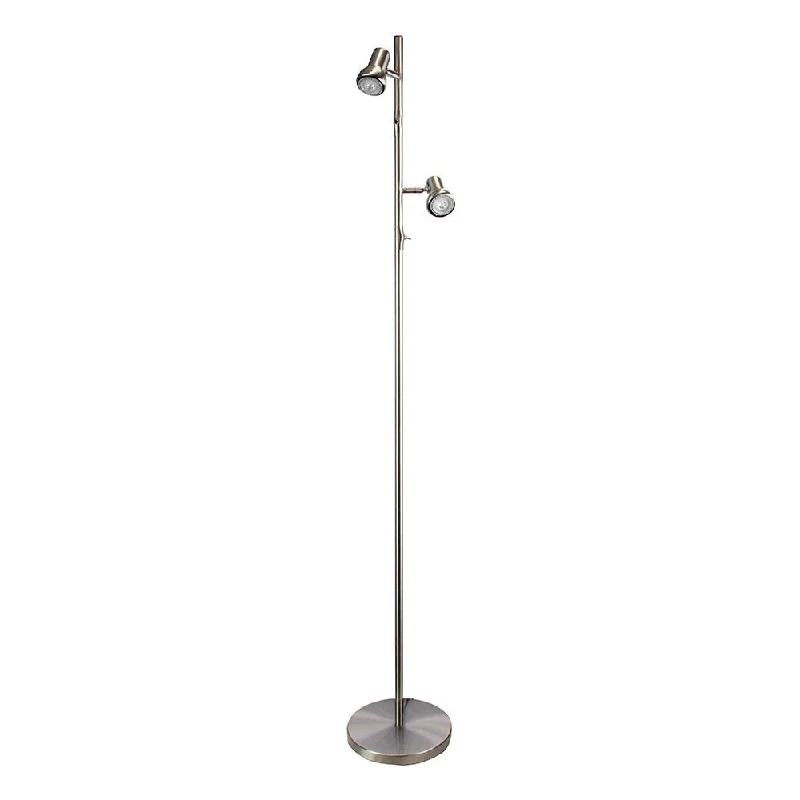 Dimmable Floor Lamp for Adjustable Lighting AmbianceDaxam 2 Light Floor Lamp LED Brushed Chrome - SL98592BC Dimmable Floor Lamp for Adjustable Lighting AmbianceDaxam 2 Light Floor Lamp LED Brushed Chrome - SL98592BC