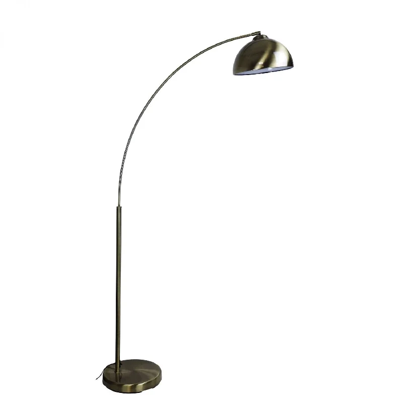 Dimmable Floor Lamp for Adjustable Lighting AmbianceDome 1 Light Floor Lamp Arc Antique Brass - SL91201AB Dimmable Floor Lamp for Adjustable Lighting AmbianceDome 1 Light Floor Lamp Arc Antique Brass - SL91201AB
