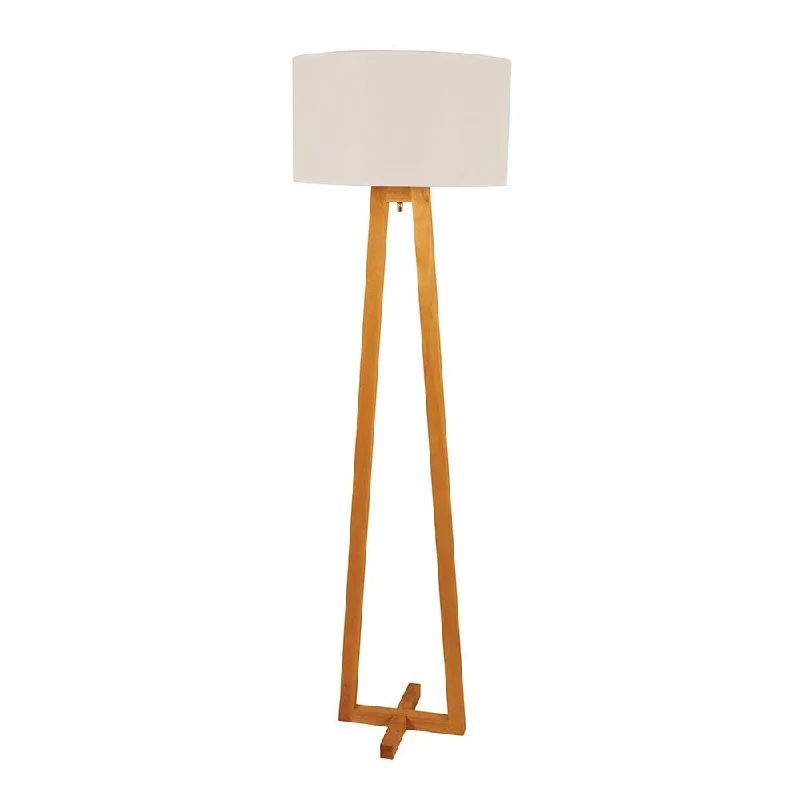 Wood Floor Lamp with Natural Grain for a Warm and Organic FeelEdra 1 Light Floor Lamp Timber With White Cotton Shade - OL93533WH Wood Floor Lamp with Natural Grain for a Warm and Organic FeelEdra 1 Light Floor Lamp Timber With White Cotton Shade - OL93533WH