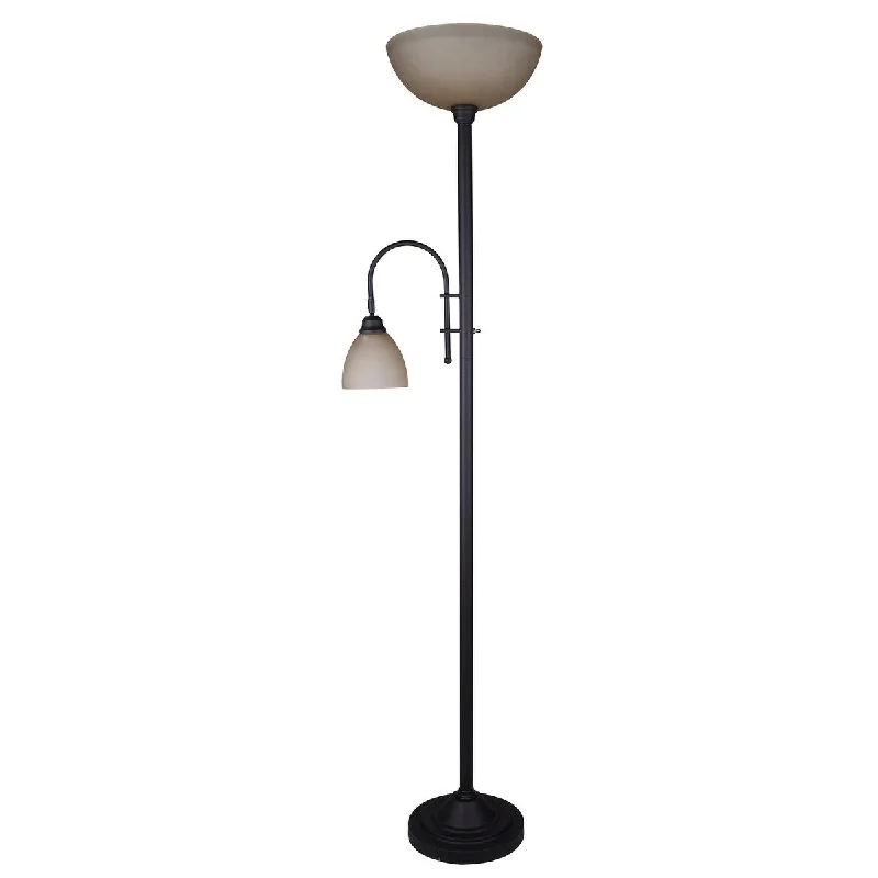 Dimmable Floor Lamp for Adjustable Lighting AmbianceEli 2 Light Floor Lamp with Oil Rubbed Bronze Finish and Amber Shade Dimmable Floor Lamp for Adjustable Lighting AmbianceEli 2 Light Floor Lamp with Oil Rubbed Bronze Finish and Amber Shade