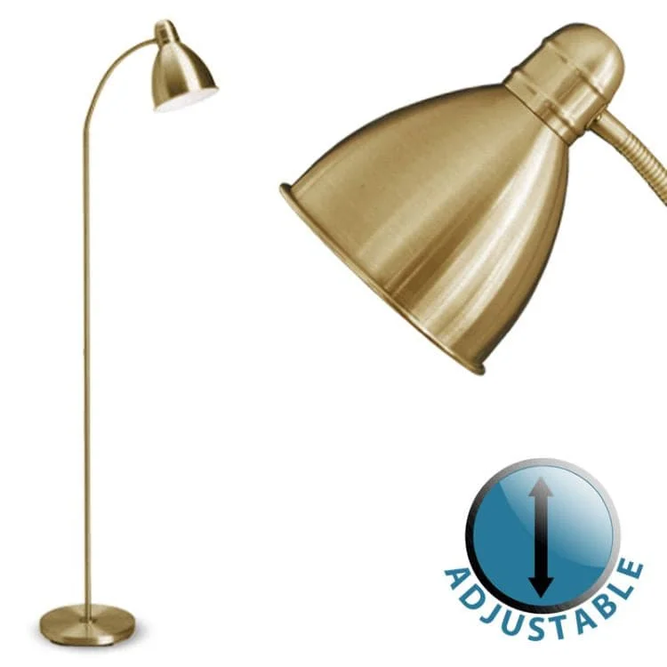Industrial Style Floor Lamp with Exposed Bulbs for Loft ApartmentsFlexi Neck Floor Lamp Brassed Industrial Style Floor Lamp with Exposed Bulbs for Loft ApartmentsFlexi Neck Floor Lamp Brassed