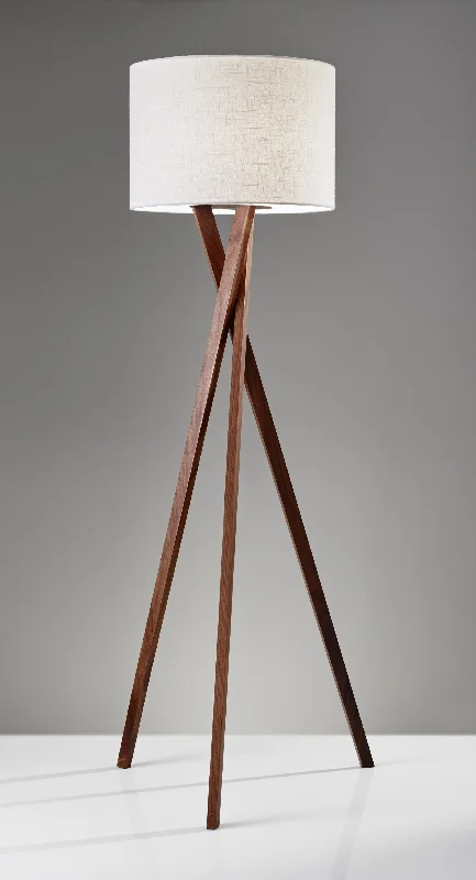 Way Switch Floor Lamp for Multiple Light Intensity LevelsFloor Lamp with Walnut Wood Tripod Leg By Homeroots Way Switch Floor Lamp for Multiple Light Intensity LevelsFloor Lamp with Walnut Wood Tripod Leg By Homeroots