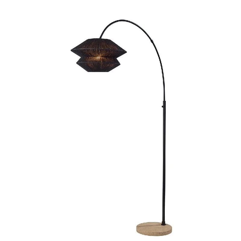 Glass Floor Lamp with Frosted Shades for Soft Diffused LightGardner Arc Lamp - Black Glass Floor Lamp with Frosted Shades for Soft Diffused LightGardner Arc Lamp - Black