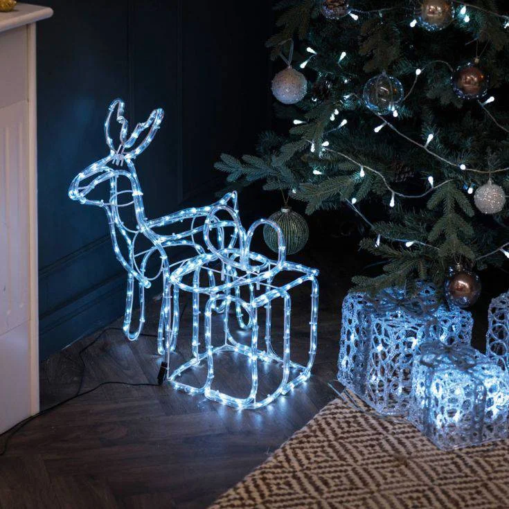 Bohemian Inspired Floor Lamp for Eclectic Home DecorIP44 47cm LED Reindeer With 120 Cool White Lights Bohemian Inspired Floor Lamp for Eclectic Home DecorIP44 47cm LED Reindeer With 120 Cool White Lights