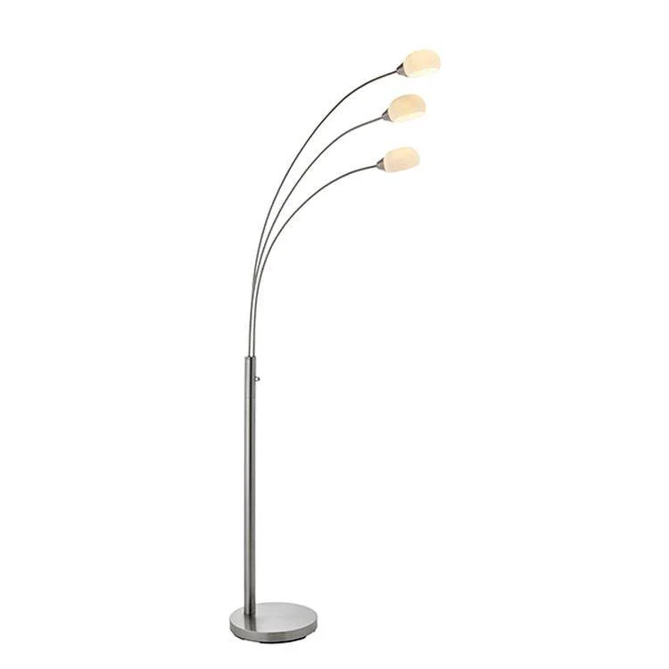 Glass Floor Lamp with Frosted Shades for Soft Diffused LightJaspa 3-Light Floor Lamp Satin Nickel Glass Floor Lamp with Frosted Shades for Soft Diffused LightJaspa 3-Light Floor Lamp Satin Nickel