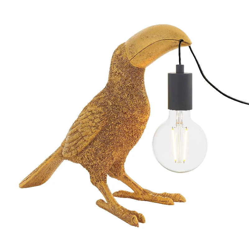 Wood Floor Lamp with Natural Grain for a Warm and Organic FeelLiving Lighting Arthur Gold Toucan Table Lamp Wood Floor Lamp with Natural Grain for a Warm and Organic FeelLiving Lighting Arthur Gold Toucan Table Lamp