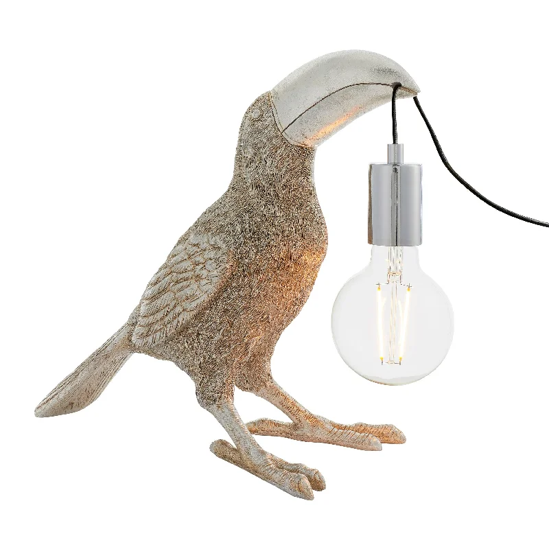 Industrial Style Floor Lamp with Exposed Bulbs for Loft ApartmentsLiving Lighting Arthur Silver Toucan Table Lamp Industrial Style Floor Lamp with Exposed Bulbs for Loft ApartmentsLiving Lighting Arthur Silver Toucan Table Lamp