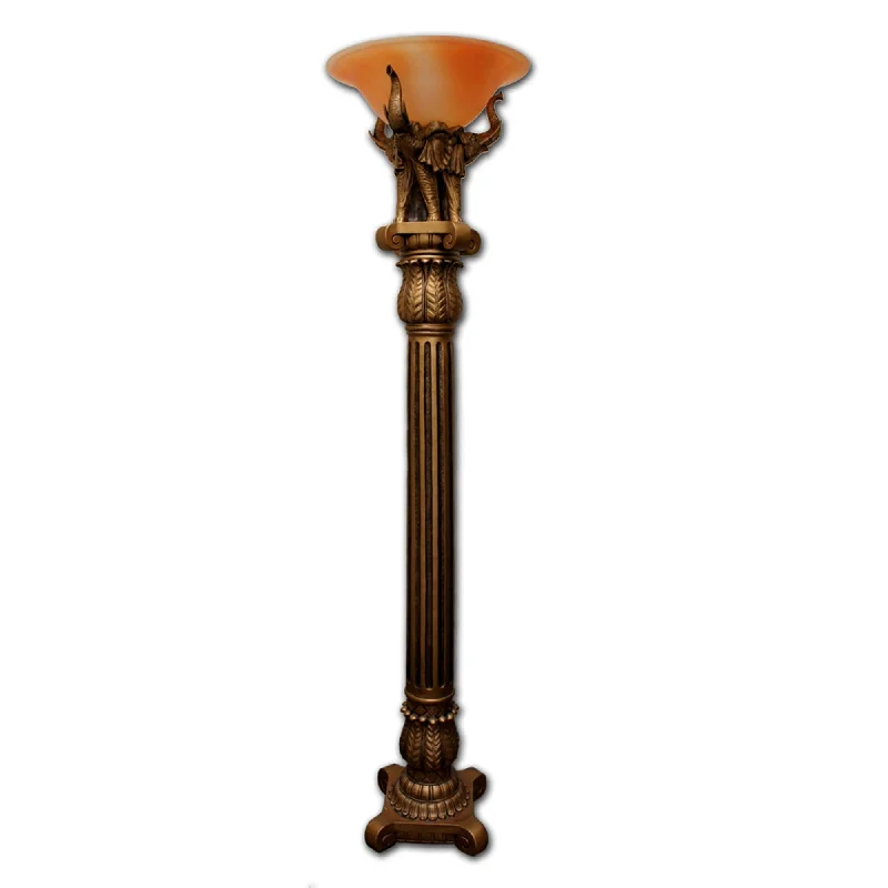 Marble Base Floor Lamp for a Touch of LuxuryPillar Table Lamp with Elephant Details By Homeroots Marble Base Floor Lamp for a Touch of LuxuryPillar Table Lamp with Elephant Details By Homeroots