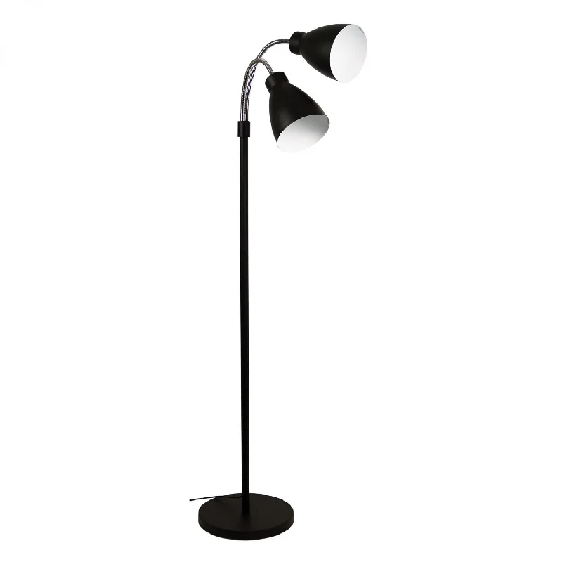 USB Charging Port Floor Lamp for Convenient Device ChargingRetro 2 Light Floor Lamp Matt Black - OL91206BK USB Charging Port Floor Lamp for Convenient Device ChargingRetro 2 Light Floor Lamp Matt Black - OL91206BK
