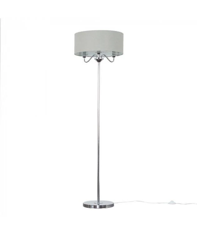Dimmable Floor Lamp for Adjustable Lighting AmbianceRocha 3 Way Chrome Floor Lamp with Linen Grey Drum Shade Dimmable Floor Lamp for Adjustable Lighting AmbianceRocha 3 Way Chrome Floor Lamp with Linen Grey Drum Shade