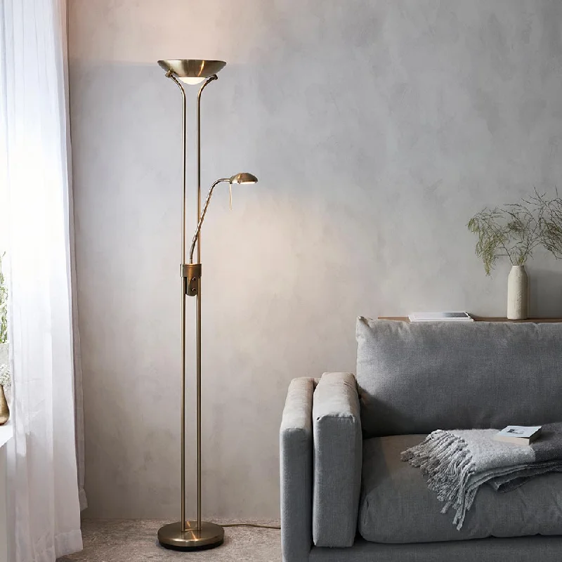 Glass Floor Lamp with Frosted Shades for Soft Diffused LightRome Mother & Child Task Floor Lamp Gunmetal Glass Floor Lamp with Frosted Shades for Soft Diffused LightRome Mother & Child Task Floor Lamp Gunmetal