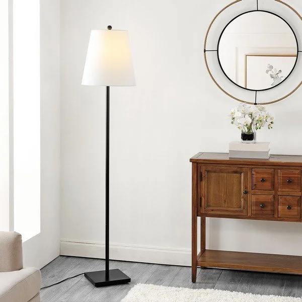 Fabric Floor Lamp with a Linen Shade for a Relaxed AestheticSafavieh Geralt Floor Lamp - Matte Black Fabric Floor Lamp with a Linen Shade for a Relaxed AestheticSafavieh Geralt Floor Lamp - Matte Black