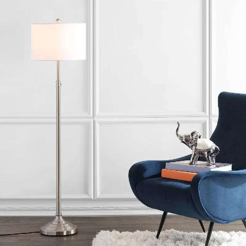 USB Charging Port Floor Lamp for Convenient Device ChargingSafavieh Leeland Floor Lamp - Brush Nickel
