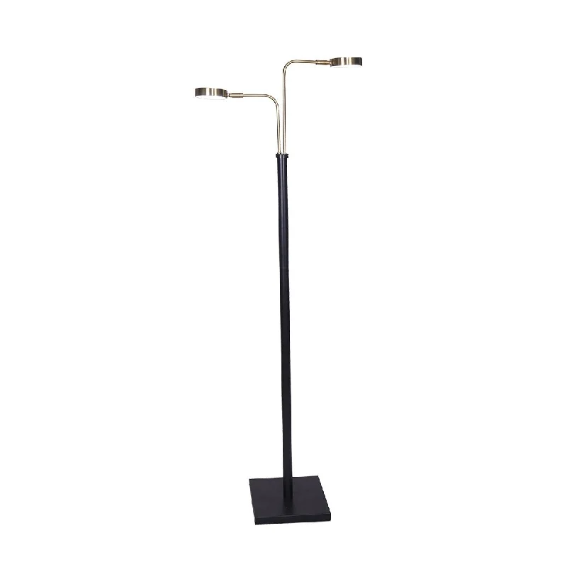 Fabric Floor Lamp with a Linen Shade for a Relaxed AestheticSarantino LED Metal Floor Lamp with 2 Lights in Brushed Gold and Black Finish Fabric Floor Lamp with a Linen Shade for a Relaxed AestheticSarantino LED Metal Floor Lamp with 2 Lights in Brushed Gold and Black Finish