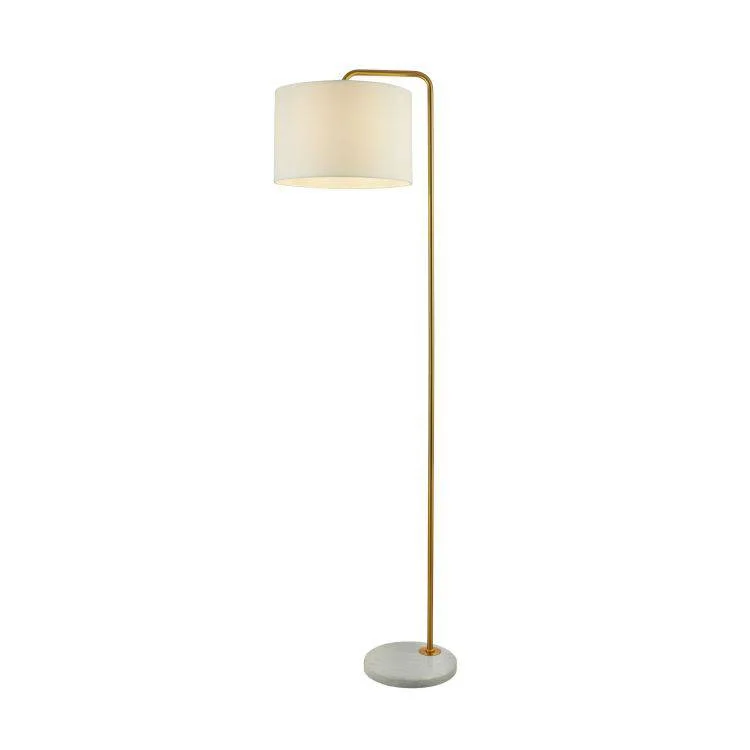 Fabric Floor Lamp with a Linen Shade for a Relaxed AestheticSearchlight Hangman Gold Floor Lamp With White Marble Base Fabric Floor Lamp with a Linen Shade for a Relaxed AestheticSearchlight Hangman Gold Floor Lamp With White Marble Base