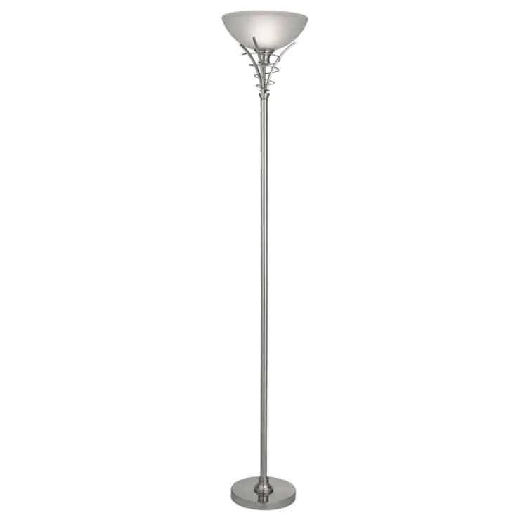 Marble Base Floor Lamp for a Touch of LuxurySearchlight Linea Silver Floor Lamp Centre Dome Glass Marble Base Floor Lamp for a Touch of LuxurySearchlight Linea Silver Floor Lamp Centre Dome Glass