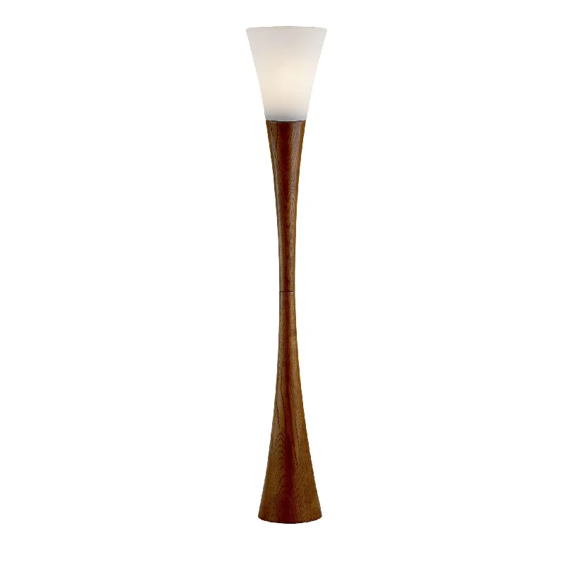 Smart Floor Lamp with Voice Control and Bluetooth ConnectivitySleek Walnut Wood Finished Floor Lamp with Frosted Glass Shade By Homeroots Smart Floor Lamp with Voice Control and Bluetooth ConnectivitySleek Walnut Wood Finished Floor Lamp with Frosted Glass Shade By Homeroots
