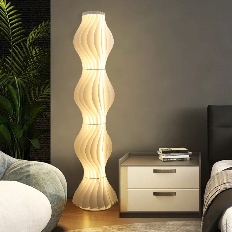 Glass Floor Lamp with Frosted Shades for Soft Diffused LightSmall Waist Structure Detachable lamp Energy-Saving Ambient Decorative lamp Three-Colour Floor Light Elegant for Room Glass Floor Lamp with Frosted Shades for Soft Diffused LightSmall Waist Structure Detachable lamp Energy-Saving Ambient Decorative lamp Three-Colour Floor Light Elegant for Room