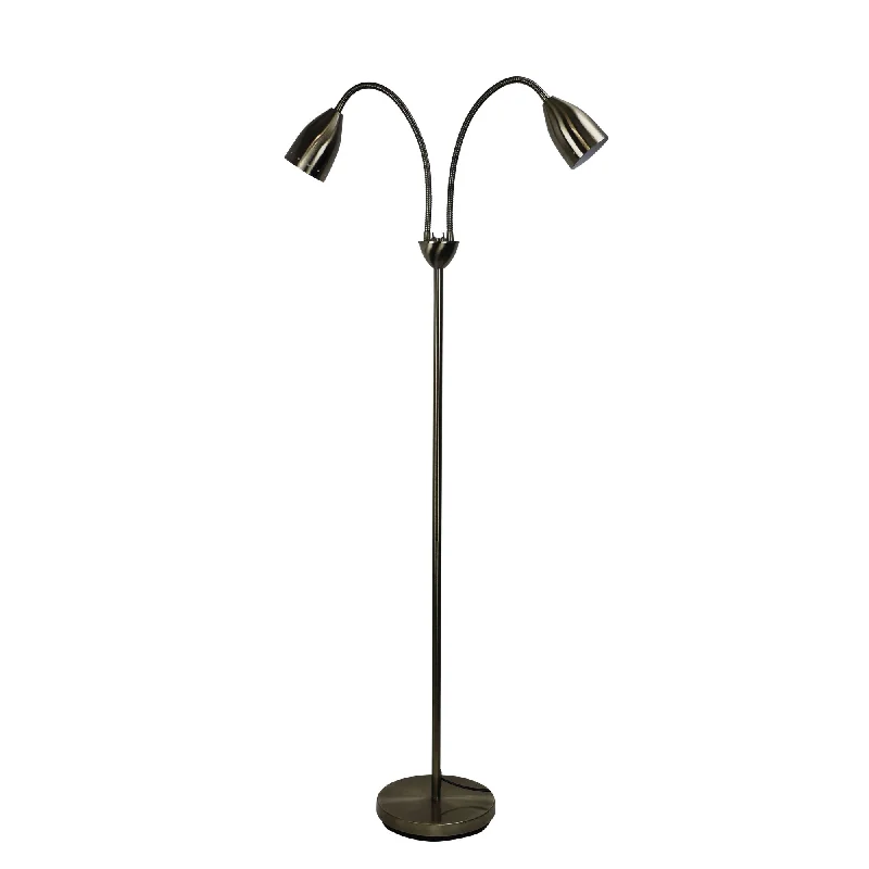 Rustic Farmhouse Style Floor Lamp for Cozy BedroomsStan 2 Light Floor Lamp Antique Brass - SL98822AB Rustic Farmhouse Style Floor Lamp for Cozy BedroomsStan 2 Light Floor Lamp Antique Brass - SL98822AB