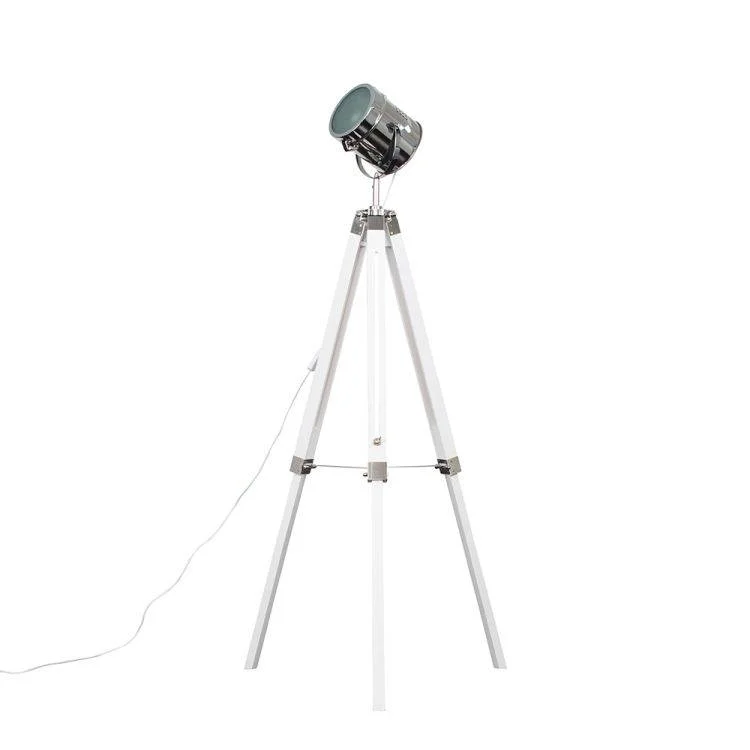 Marble Base Floor Lamp for a Touch of LuxuryStarboard Spotlight White And Chrome Tripod Floor Lamp