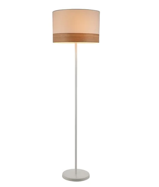 Wood Floor Lamp with Natural Grain for a Warm and Organic FeelTAMBURA White Cloth Shade With Blonde Wood Trim Large Floor Lamp - TAMBURA11FL Wood Floor Lamp with Natural Grain for a Warm and Organic FeelTAMBURA White Cloth Shade With Blonde Wood Trim Large Floor Lamp - TAMBURA11FL
