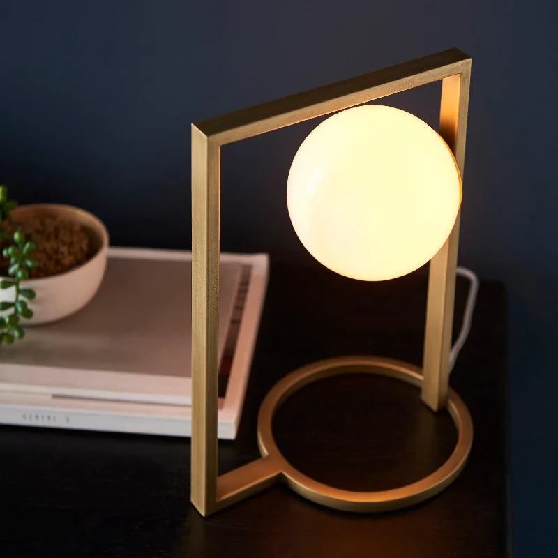 Smart Floor Lamp with Voice Control and Bluetooth ConnectivityTeo Gold Modern Geometric Table Lamp - Opal Glass Shade Smart Floor Lamp with Voice Control and Bluetooth ConnectivityTeo Gold Modern Geometric Table Lamp - Opal Glass Shade