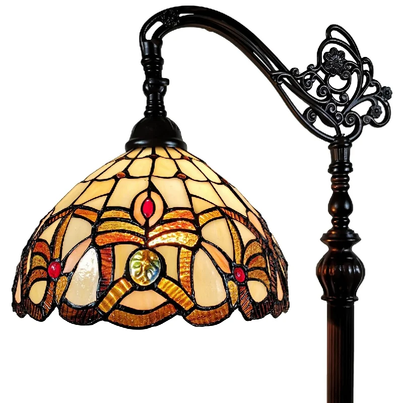 Fabric Floor Lamp with a Linen Shade for a Relaxed AestheticTiffany Style Floor Lamp Arched 62" Tall Stained Glass Tan Bedroom Living Room Reading Gift AM272FL11B Amora Lighting Fabric Floor Lamp with a Linen Shade for a Relaxed AestheticTiffany Style Floor Lamp Arched 62" Tall Stained Glass Tan Bedroom Living Room Reading Gift AM272FL11B Amora Lighting